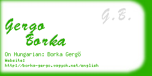 gergo borka business card