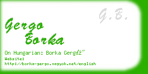 gergo borka business card